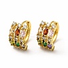 Rack Plating Brass Micro Pave Cubic Zirconia Leverback Earrings EJEW-H093-01A-G-1