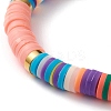 Polymer Clay Heishi Beads Stretch Bracelets BJEW-JB05708-01-3