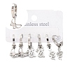 Non-Tarnish 3 Pairs 3 Styles 304 Stainless Steel Hoop Dangle Earrings for Women EJEW-K279-09B-P-1