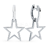 Simple Daily Wear Sterling Silver Star Hoop Earrings Fashionable and Versatile BO3781-2