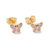 Enamel Butterfly Stud Earrings with 316L Surgical Stainless Steel Pins EJEW-P204-04G-05-1