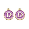 Golden Plated Alloy Enamel Charms ENAM-Q437-12D-1