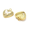 Brass Micro Pave Clear Cubic Zirconia Pendants KK-K365-04H-G-2