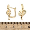 Brass Clear Cubic Zirconia Hoop Earrings EJEW-Q014-36G-3