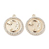 Brass Micro Pave Clear Cubic Zirconia Pendants KK-F871-30G-1