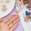 6Pcs Anchor Alloy Rhinestone Lapel Pins for Backpack Clothes JEWB-FH0002-73KCG-3