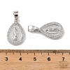 Brass & Clear Cubic Zirconia Pendants KK-G558-09P-3