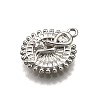Brass Micro Pave Clear Cubic Zirconia Pendants LS-KK-G530-01A-P-2