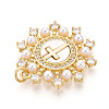 Brass Micro Pave Clear Cubic Zirconia Pendants KK-N268-64G-2