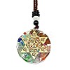 Orgonite Chakra Natural & Synthetic Mixed Stone Pendant Necklaces PZ4674-02-1
