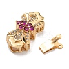 Brass Micro Pave Cubic Zirconia Box Clasps KK-U037-17G-01-2