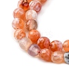 Faceted Natural Fire Crackle Agate Beads Strands G-F447-6mm-B03-6