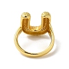 Letter Brass Micro Pave Clear Cubic Zirconia Open Cuff Ring for Women RJEW-N046-03U-G-3