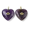 Natural Amethyst Pendants G-P585-03G-11-2