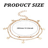 1Pc Alloy Star Charm Double Layer Anklets for Women AJEW-LP0001-75-2