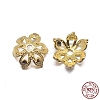 Real 18K Gold Plated 6-Petal 925 Sterling Silver Bead Caps STER-M100-26-2