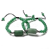 Natural Mixed Stone Column Link Bracelet BJEW-G687-01A-2