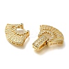 Rack Plating Bowknot Brass Micro Pave Clear Cubic Zirconia Fold Over Clasps KK-H512-09G-2