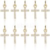 10Pcs Brass Micro Pave Clear Cubic Zirconia Charms KK-BBC0020-72-5
