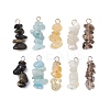 10Pcs 5 Colors 12 Constellation Natural Citrine & Aquamarine & Golden Sheen Obsidian & White Moonstone & Smoky Quartz Pendants PALLOY-JF02839-12-1