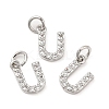 Brass Micro Pave Grade AAA Cubic Zirconia Charms ZIRC-P067-11P-U-NR-1