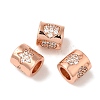 Column Rack Plating Brass Micro Pave Clear Cubic Zirconia European Beads KK-A229-20RG-1