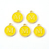 Golden Plated Alloy Enamel Charms ENAM-S118-09M-1