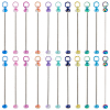 22Pcs 11 Colors Iron Bar Beadable Keychain for Jewelry Making DIY Crafts IFIN-SC0001-59-1
