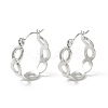 Non-Tarnish 304 Stainless Steel Oval Link Chunky Hoop Earrings for Women EJEW-P197-06P-1