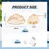 10Pcs Cloud Shape Brass Stud Earring Findings EJEW-BC0001-13-2
