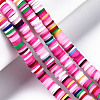 Handmade Polymer Clay Beads Strands CLAY-R089-6mm-096-8