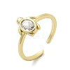 Clear Cubic Zirconia Open Cuff Rings RJEW-A061-03G-2