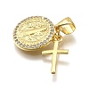 Rack Plating Brass Micro Pave Cubic Zirconia Pendants X-KK-K401-74G-2