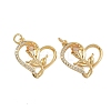 Brass Micro Pave Cubic Zirconia Pendants ZIRC-I367-08G-1