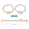 304 Stainless Steel Paperclip Chain Bracelets BJEW-TA0003-04-8