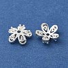 Flower Rack Plating Brass Micro Pave Cubic Zirconia Beads KK-S399-01B-2