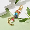 Alloy Hollow Moon & Lampwork Mushroom Pendant Decorations HJEW-JM01612-02-2