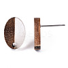 Resin & Walnut Wood Stud Earring Findings MAK-N032-004A-5