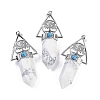 Natural Howlite Faceted Pointed Bullet Big Pendants G-H076-02P-015-1