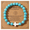 Natural Turquoise Beads Stretch Bracelets for Women Men QT3282-9-1