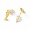 Brass Tiny Fish Stud Earrings for Women EJEW-P211-03G-2