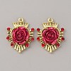 Alloy Siam Rhinestone Pendants FIND-WH0110-439-2