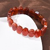 Dyed & Heated Natural Carnelian Faceted Beaded Stretch Bracelets for Women BJEW-K251-07O-3