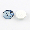 Half Round/Dome Wolf Pattern Glass Flatback Cabochons for DIY Projects GGLA-Q037-25mm-28-2