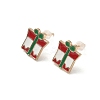 9 Pairs Christmas Alloy Enamel Stud Earrings EJEW-G449-01G-3