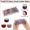 120Pcs 3 Colors Polymer Clay Rhinestone European Large Hole Beads with Silver Color Plated Brass Cores FPDL-LT0001-01B-2