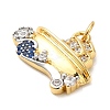 Rack Plating Brass Micro Pave Cubic Zirconia Pendant KK-Q795-14-2