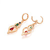 Brass Micro Pave Cubic Zirconia Leverback Earrings EJEW-N058-01G-3