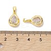 Brass Micro Pave Clear Cubic Zirconia Charms KK-K360-14G-3