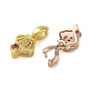 Rack Plating Brass Micro Pave Clear Cubic Zirconia Ice Pick Pinch Bails KK-K340-24-2